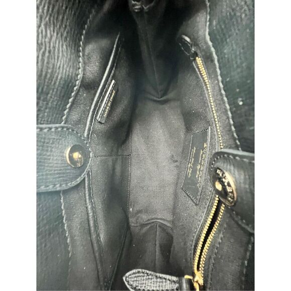 Burberry Banner Tote Iconic House Check Derby Shoulder Bag Black Leather - Picture 13 of 16